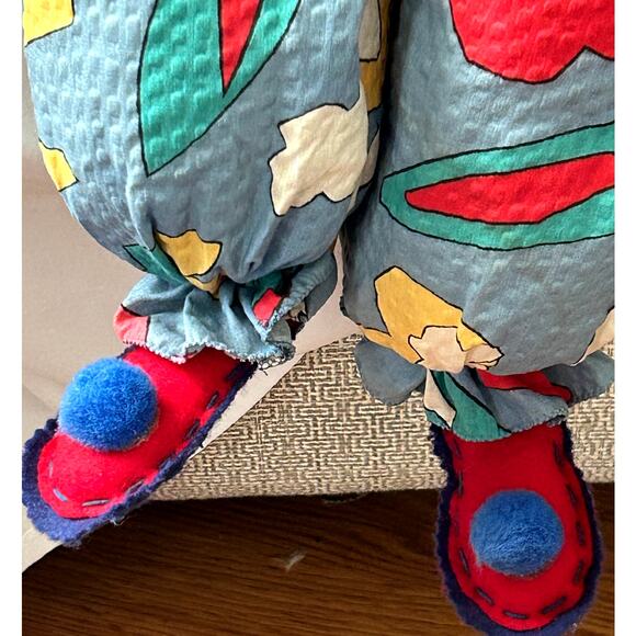 Vintage Clown Emmett Kelly Shelf-Chair Sitter-Sad Hobo-Wood Base-Large 27" Tall - Picture 7 of 9